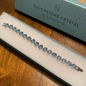 Touchstone Swarovski Ice Bracelet iridescent blue 6.5” never worn-